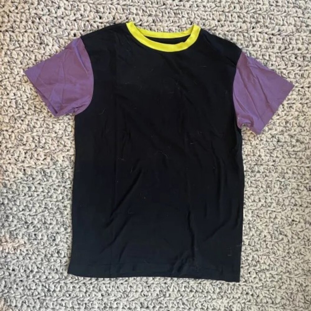 Small Black, Purple, and Yellow Colorblock T-Shirt